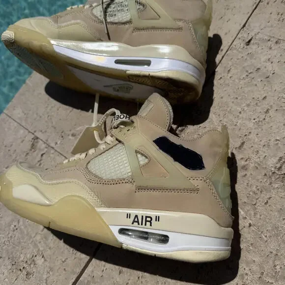 FLAWED Nike Air Jordan 4 Retro Off-White Sail Sneakers